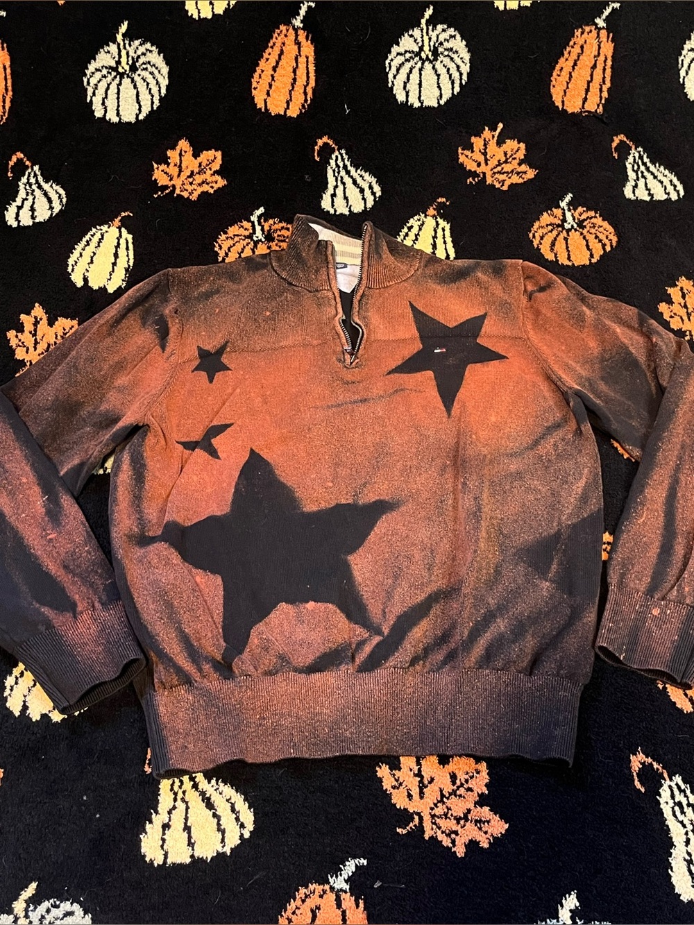 #1 Orange and Black Star Quarter-Zip available on live sept 7th 9am mst